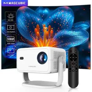 빔프로젝터 Magcubic 네이티브 1080P 650ANSI 4K 안드로이드 11 L018 프로젝터 자동 키스톤 보정 초점 Wifi