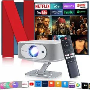 빔프로젝터 Salange Netflix 프로젝터 P92MAX 스마트 안드로이드 13 1080P BT52 WiFi6 12000L 전자 초점 자