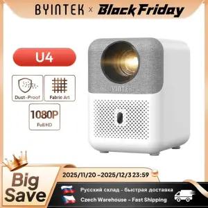 빔프로젝터 BYINTEK LOVE U4 스마트 미니 홈시어터 프로젝터 4K 1080P 비디오 안드로이드 와이파이 스마트