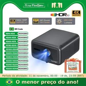 빔프로젝터 Touyinger Q12W pro 2800ANSI 풀 HD 4K 듀얼 스크린 와이파이 블루투스 스마트 홈시어터 프로젝