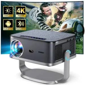 빔프로젝터 XIWBSY 2025 T08 프로젝터 35000루멘 영화 일광 안드로이드 120 스마트 Proyector 8K 디 자동