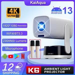 빔프로젝터 K6 프로젝터 윤타이 휴대용 1080P4K 홈시어터 오피스 무선 블루투스 K 송
