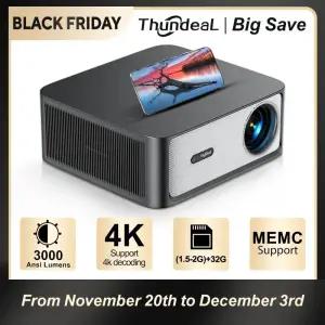 빔프로젝터 ThundeaL 1080P 프로젝터 WiFi 풀 HD TD98Pro 안드로이드 4K 비디오 영화 TD98 Pro 스마트 TV