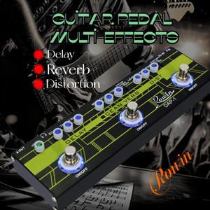 Rowin 멀티 이펙트 페달 일렉트릭 기타 베이스 이펙터 딜레이 리버브-오션 동사 디스토션 DAP-1 3 인 1