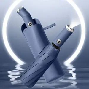 손잡이 우산 예쁜우산 호신용랜턴 3단 접이식우산 자