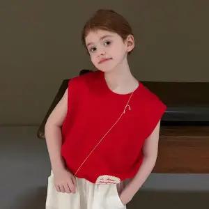 [베이비맥스] 레드 베이직 라운드 민소매 티셔츠 R16949 [P003791052]