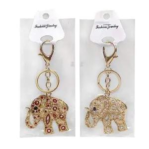 차량키홀더 키홀더 골드 키링 코끼리 N 납짝 열쇠고리