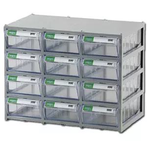 악세사리진열대 투명 플라스틱서랍장 부품박스 3X4단