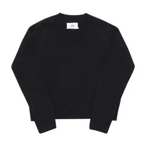 아미 톤온톤 하트 로고 브이넥 공용 니트 UKS234 KN0028 001 144592085