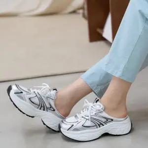 [라운슈][라운슈] 둥근코 레이스업 키높이 뮬 스니커즈 5cm (48108034)