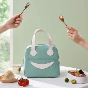 WL 피크닉 여행용 보온 보냉 수납 스마일 파우치 런치백