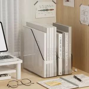 투명 간이 책상위 스탠딩 책꽂이 파일함 데스크테리어 스탠딩책꽂이