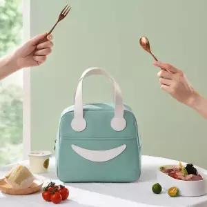 WL 피크닉 여행용 보온 보냉 수납 스마일 파우치 런치백