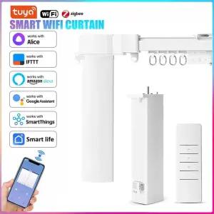 전동커튼 스마트 홈 투야 와이파이 지그비 커튼 모터 전동 트랙 코니스 레일 알리사 구글 알렉사