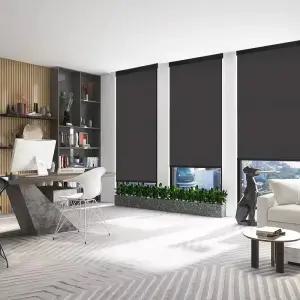 전동커튼 품 단색 무선 전동 롤러 블라인드 커튼 거실