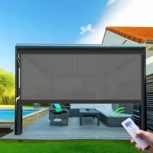 전동커튼 선 전동 지퍼 스크린 롤러 블라인드 야외 차양 외부 롤링