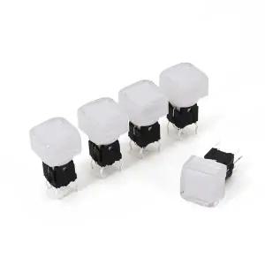 5Pcs TS5 사각형 9.2x9.2mm 6Pin LED 순간 SPST PCB 미니 푸시 버튼 클릭 택트 스위치