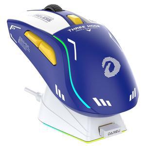 [미국배송] DAREU A950 무선 게이밍 마우스(RGB 충전 도크 포함) 88G 경량 프로그래머블 트라이 모드 마우스 게이밍 최대 12K DPI 1000HZ 120시간 재생 시간(RGB 백라이트 PC MAC에 적합