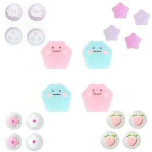 조이콘수리 부품 투명 반짝이 실리콘 엄지 스틱 그립 캡 블링 커버 닌텐도 스위치 Oled NS Lite 조이 콘 썸