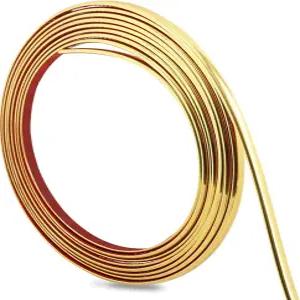 벽 천장 거울 타일 가장자리 가구 및 가정 장식용 헝박 필 앤 스틱 마감 몰딩 트림(샤이니 골드 5m x 1cm)