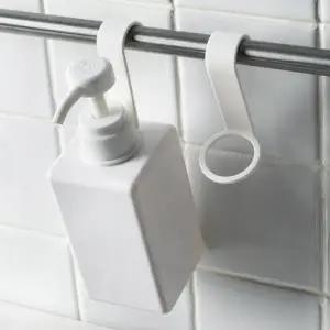 ( )욕실 디스펜서 걸이 8개입 무타공 샴푸 바디워시 거치대 홀더
