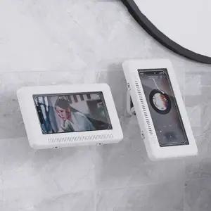 ( )DAYA 욕실 방수 핸드폰 거치대 케이스 벽 무타공 각도조절 샤워 욕실 화장실 홀더