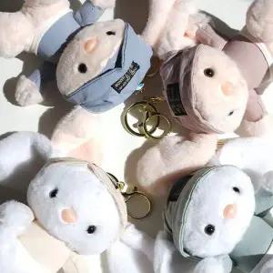 캠핑 CXX122I6 캡 파스텔 소프트 토끼 미니 인형 가방걸이 키링