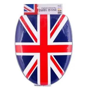 스폰지변기커버 유니언 잭 O형 변기커버 특대형-블루(50x36cm)