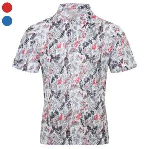 [리빌모아]남자 여름 화사한 야자수 냉감 카라 반팔 티셔츠 SE-L-TS-277-레드