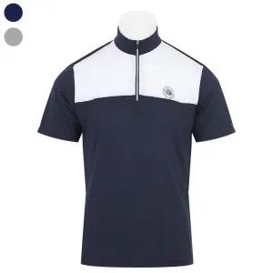 [리빌모아]남자 여름 바람이 솔솔 통하는 메쉬 하프 집업 반팔 티셔츠 SE-L-TS-285-네이비