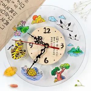 스티커로 ERS431D6 꾸미는 전통 민화 투명 시계 만들기