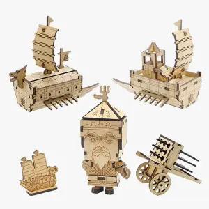 3D나무퍼즐 SMA256S2 이순신 장군 4종 형 만들기