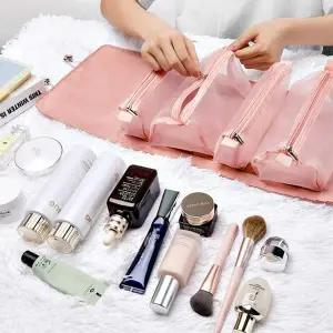[에이치플러스몰]WL 메이크업박스 화장품가방 탈부착 메쉬망 롤링파우치