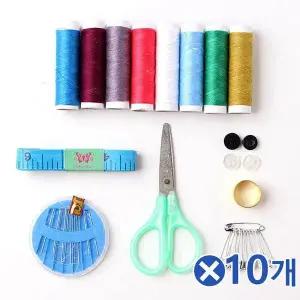 TBZ 2단 손잡이 반짇고리세트-랜덤발송x10개 바느질도구