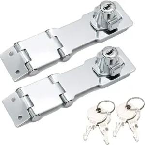 완리안 헤비 듀티 은폐 안전 해프 잠금장치 2PCS 이중 힌지 키드 유연한 링크 스테인리스 스틸 및 아연