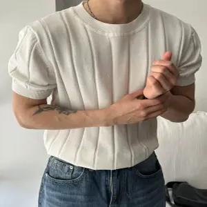 [아레스]로든 골지 머슬핏 쿨링 반팔 니트 (4color)