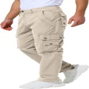 VOPOKER 남성용 카고 팬츠 8포켓 립스탑 면 하이킹 캠핑 낚시 러닝
