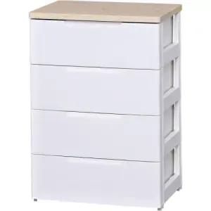 아이리스 우드상판서랍장 HG-554(4단) 레일형/화이트서랍