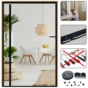 치윤스 리버서블 좌측 개방 스크린 도어 메시 마그네틱 클로저 헤비 듀티 슬라이딩 및 출입구용 자석이