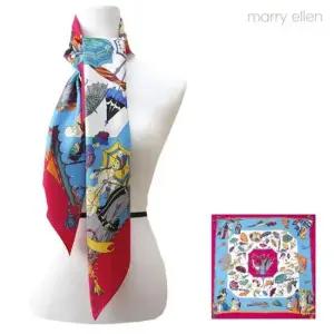 이벤트선물 메리엘렌 LES PARAPLUIES 빅사이즈 실크스카프 90cm