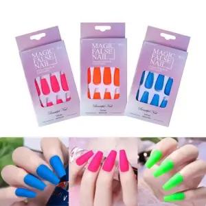 [에스에스_62]간편 형광 네일팁 세트 말랑팁 24p 18종