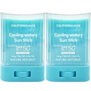 네이처리퍼블릭 캘리포니아 알로에 쿨링 수분 선스틱24g x2개 SPF50+