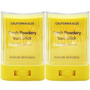네이처리퍼블릭 캘리포니아 알로에 보송 선스틱24g x2개 SPF50+