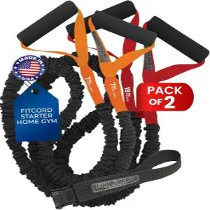 도어 앵커가 장착된 아메리칸 메이드 FITCORD 저항 밴드 2팩 남녀를 위한 안전하고 내구성 있는 신체