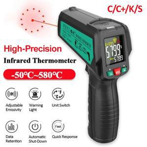 디지털 적외선 비접촉 산업용 온도계, 고정밀 조절식 방사율 계량기-50 ~ 580C