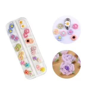 [에스에스_62]꽃파츠 점토 파츠 데이지+장미 세트 12종