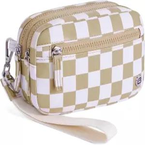 포이고야 여성용 작은 나일론 크로스바디 백 지갑에 내장된 RFID 손목시계 지퍼 전화 정리함 4개