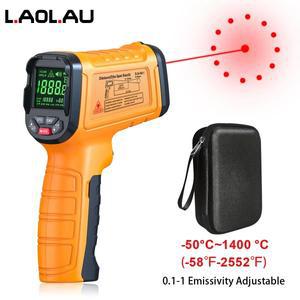 비접촉 디지털 고온계 적외선 온도계, 전문 13 레이저 포인트, 경보, DT1000
