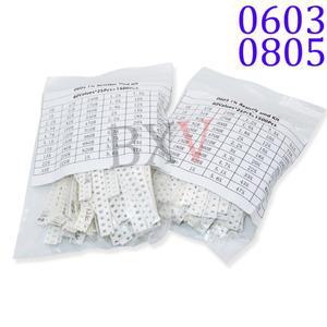 1500개대 SMD 0603 0805 저항기 모듬 세트(60값 X 25개) 0R-10M 옴 1% 고정밀 필름 칩 키트