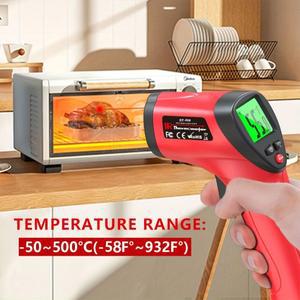 적외선 온도계 건 -50~500 ° C 비접촉 레이저 휴대용 센서 측정 디지털 고온계 LCD 백라이트